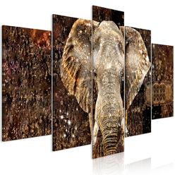 Artgeist Acoustic Canvas Wall Art Print Animals Elephant 80X40 In - 5Pcs Picture With Acoustic Foam Soand Print Artwork Room Aco