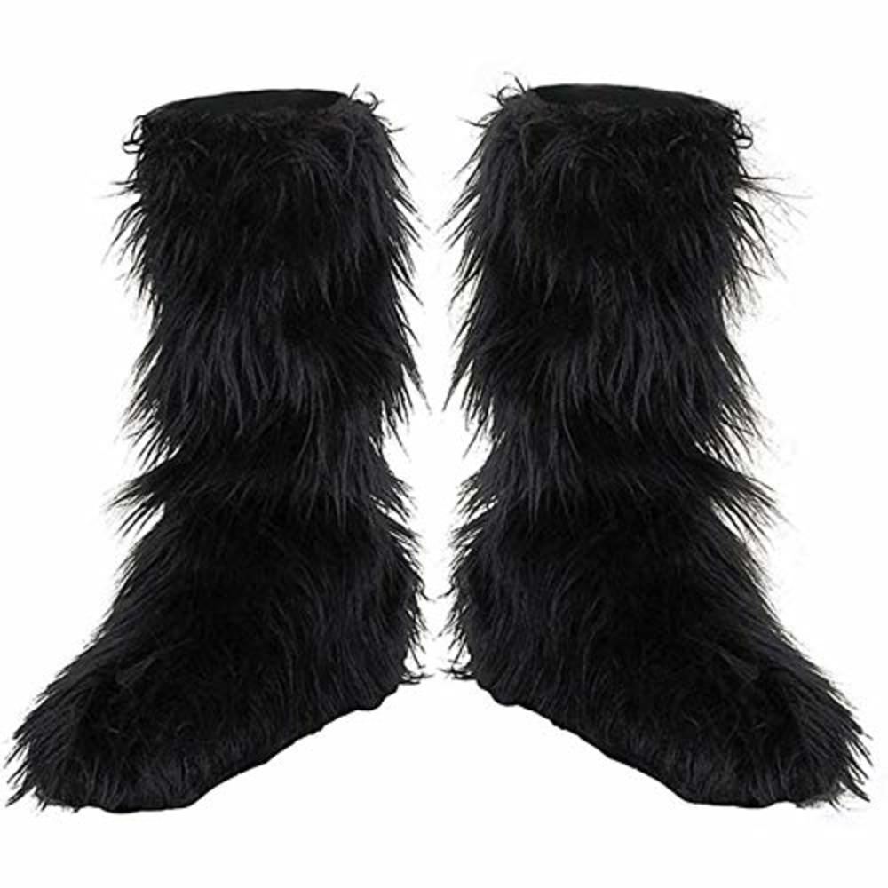 Disguise D/Ceptions 2 Black Furry Boot Covers Costume Accessory, One Size Child