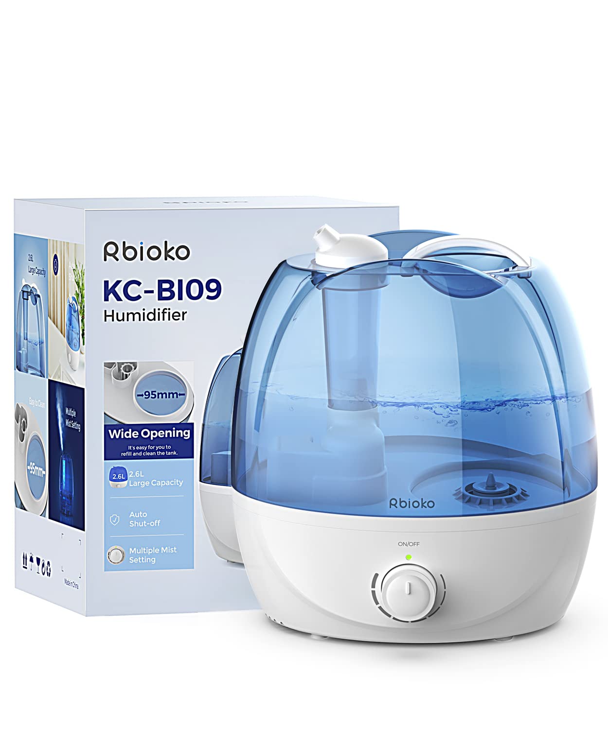 Rbioko 26L Cool Mist Humidifiers For Bedroom Whisper Quiet, Ultrasonic