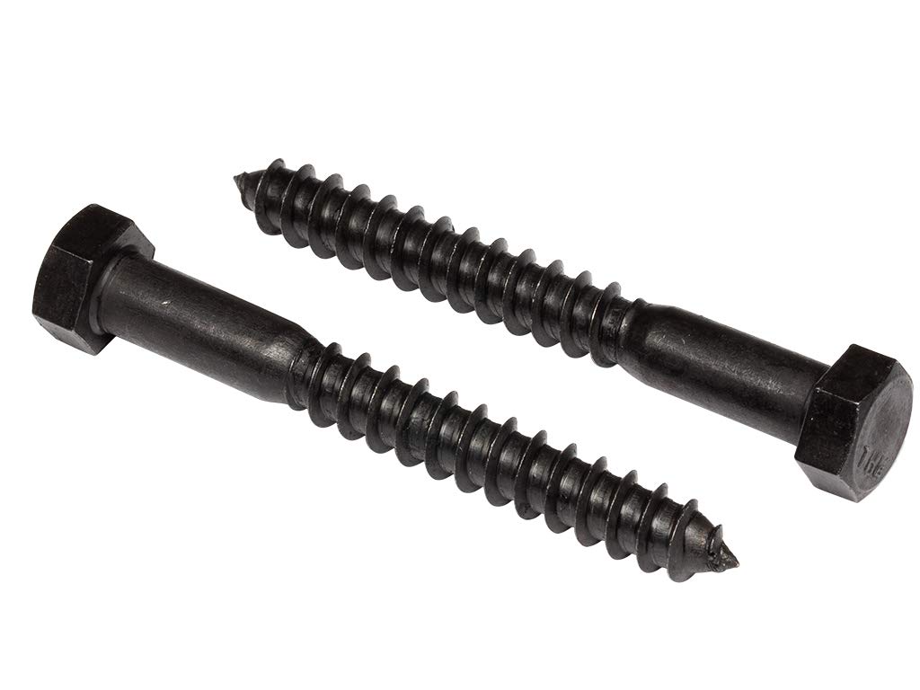 Makers Bolt Stainless Steel Black Lag Bolts 38 X 6 Hex Lag Screws (5 Pcs) 18-8 Stainless Black Oxidized In Usa