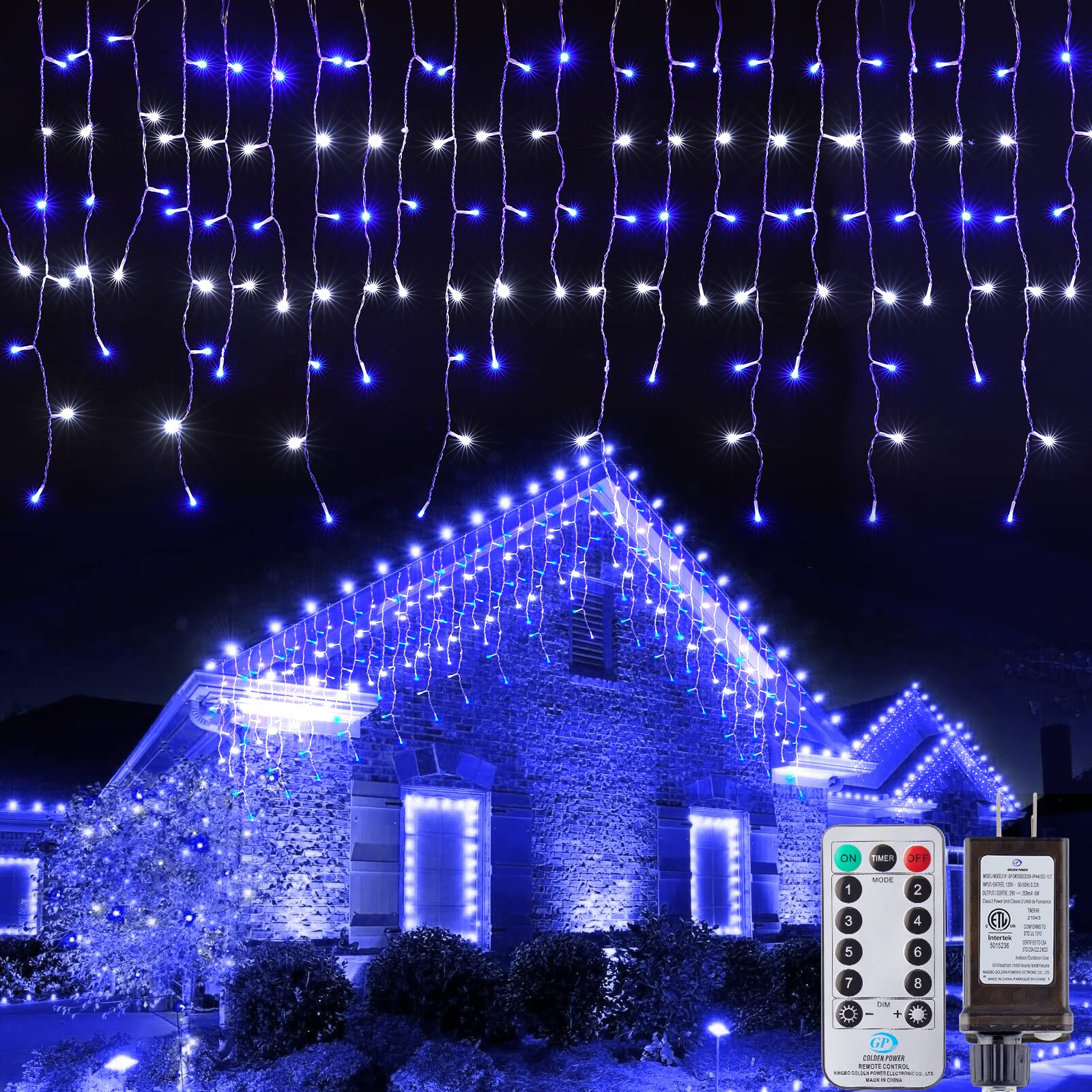 Brightown Icicle Lights Outdoor, 40Ft 432 Led Christmas Lights With 81  Drops, Dimmable Twinkle Fairy Lights With Remote And Timer, Christm