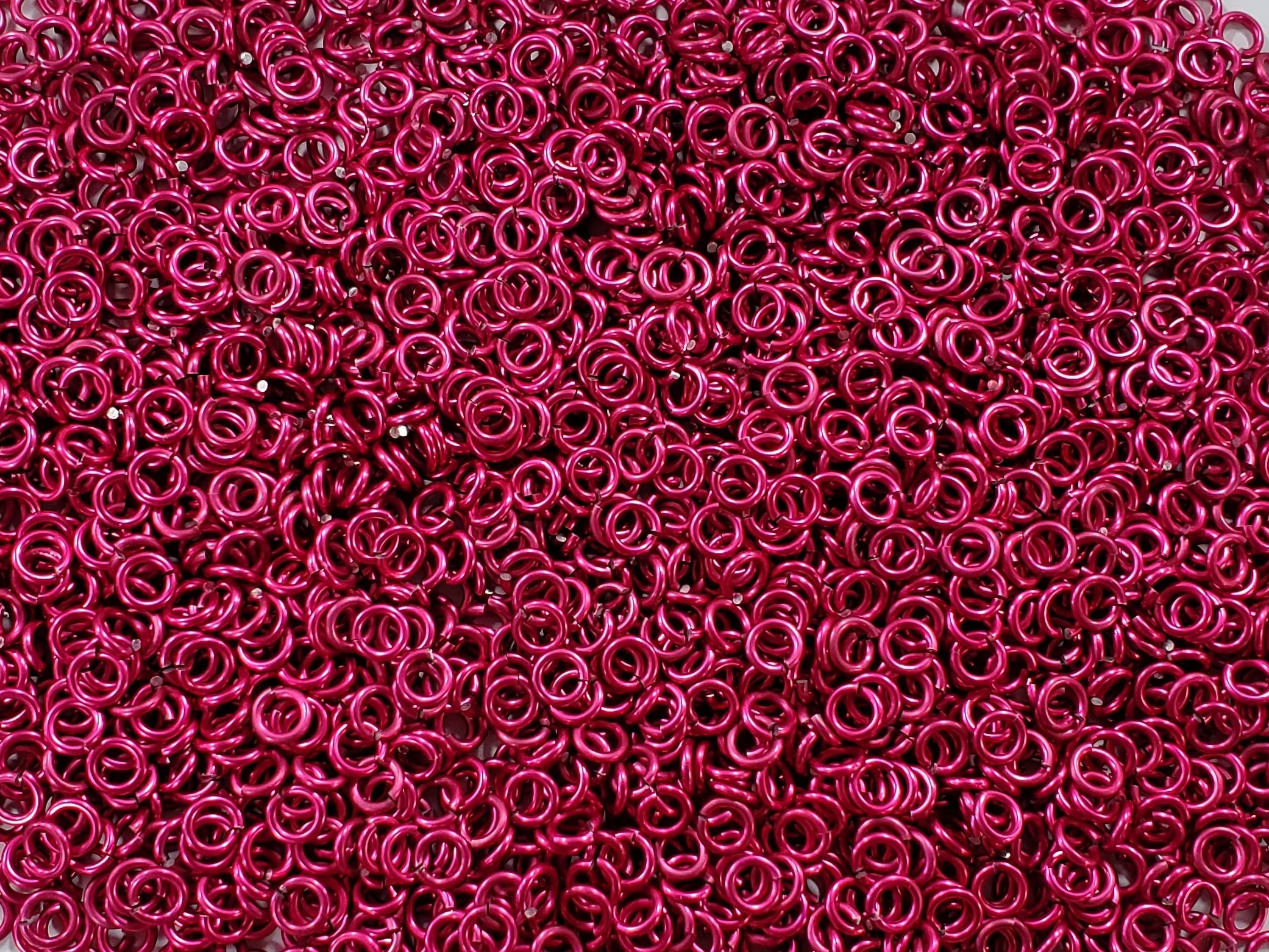 Chainmail Joe 12 Pound Cosmic Pink Anodized Aluminum Jump Rings 16G 316 Id  (2300 Rings)