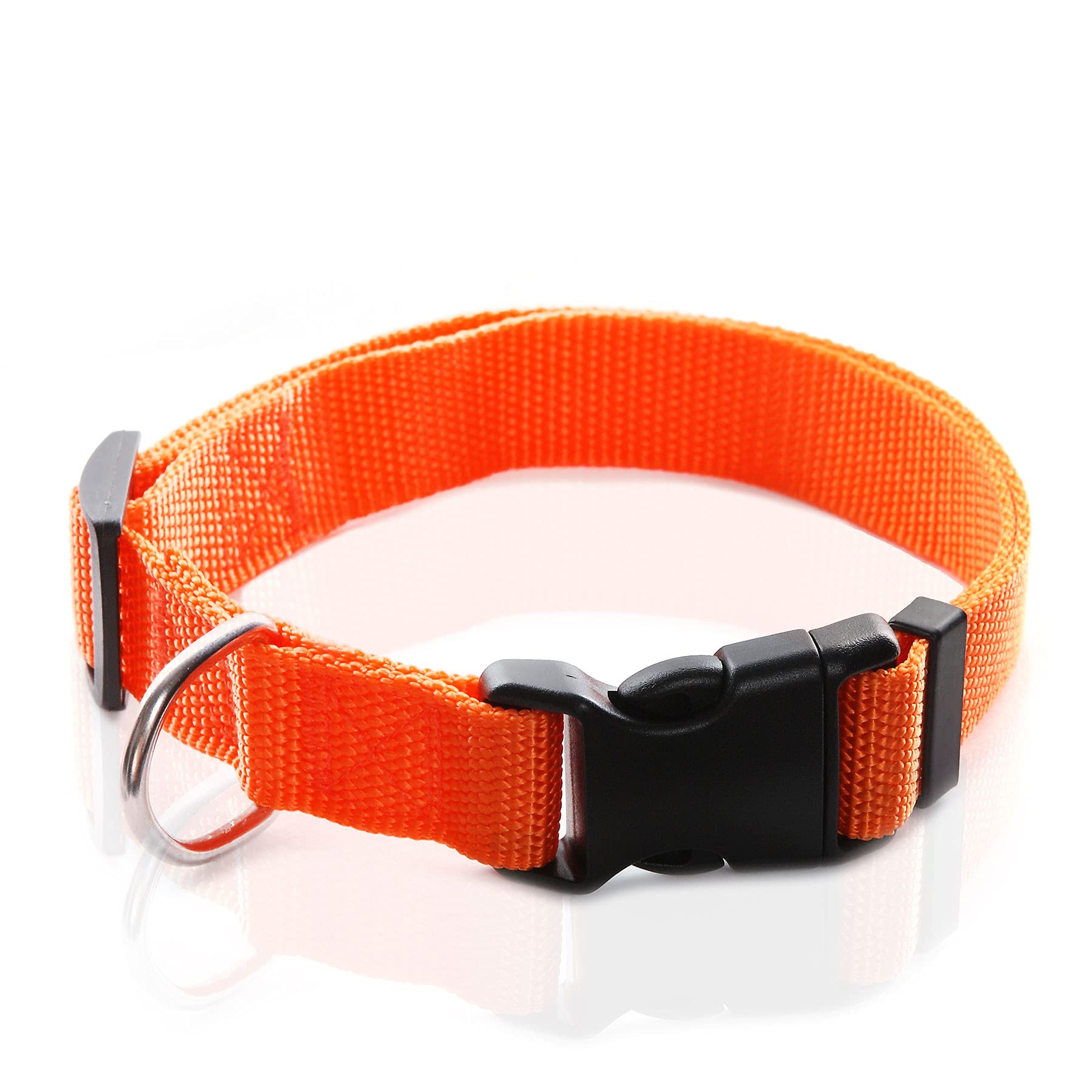 taida Adjustable Nylon Dog Collar, Durable Pet Collar 1 Inch 34 Inch 58 Inch Wide, For Large Medium Small Dogs (L(1 X 16-23), Orange)