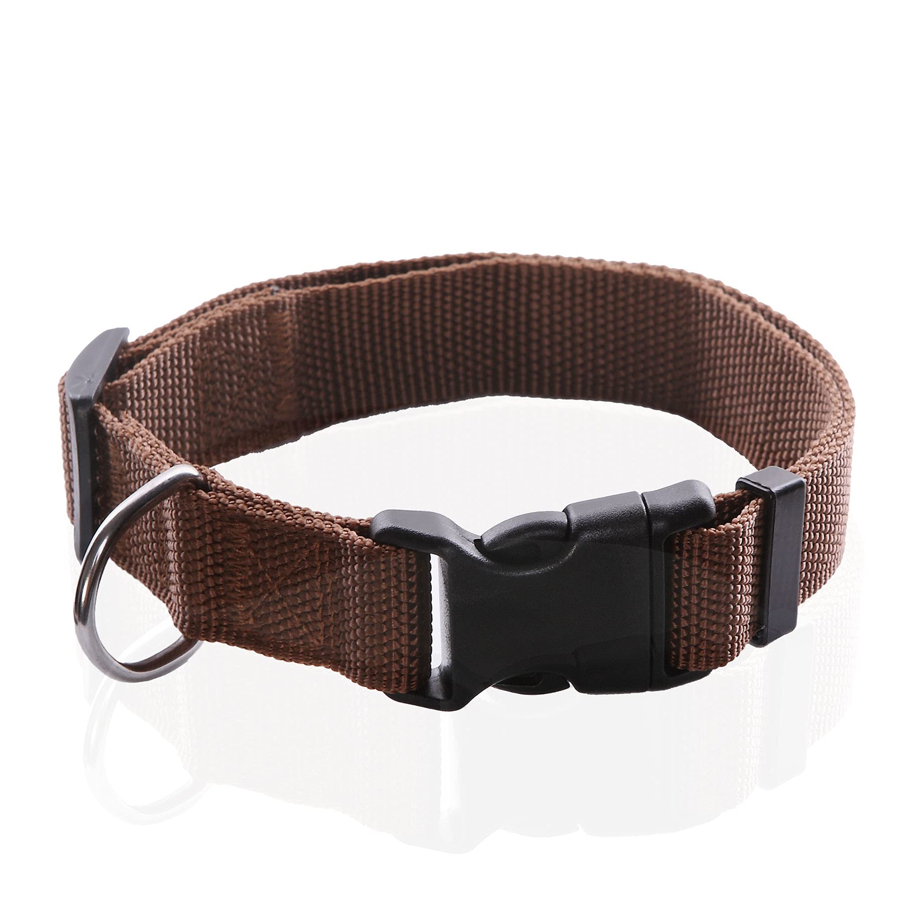 taida Adjustable Nylon Dog Collar, Durable Pet Collar 1 Inch 34 Inch 58 Inch Wide, For Large Medium Small Dogs (S( 58 X 11-16), Brown)