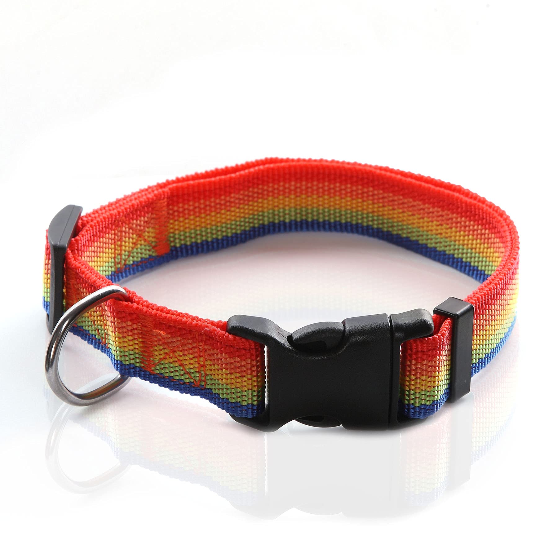 taida Adjustable Nylon Dog Collar, Durable Pet Collar 1 Inch 34 Inch 58 Inch Wide, For Large Medium Small Dogs (S( 58 X 11-16), Rainbo