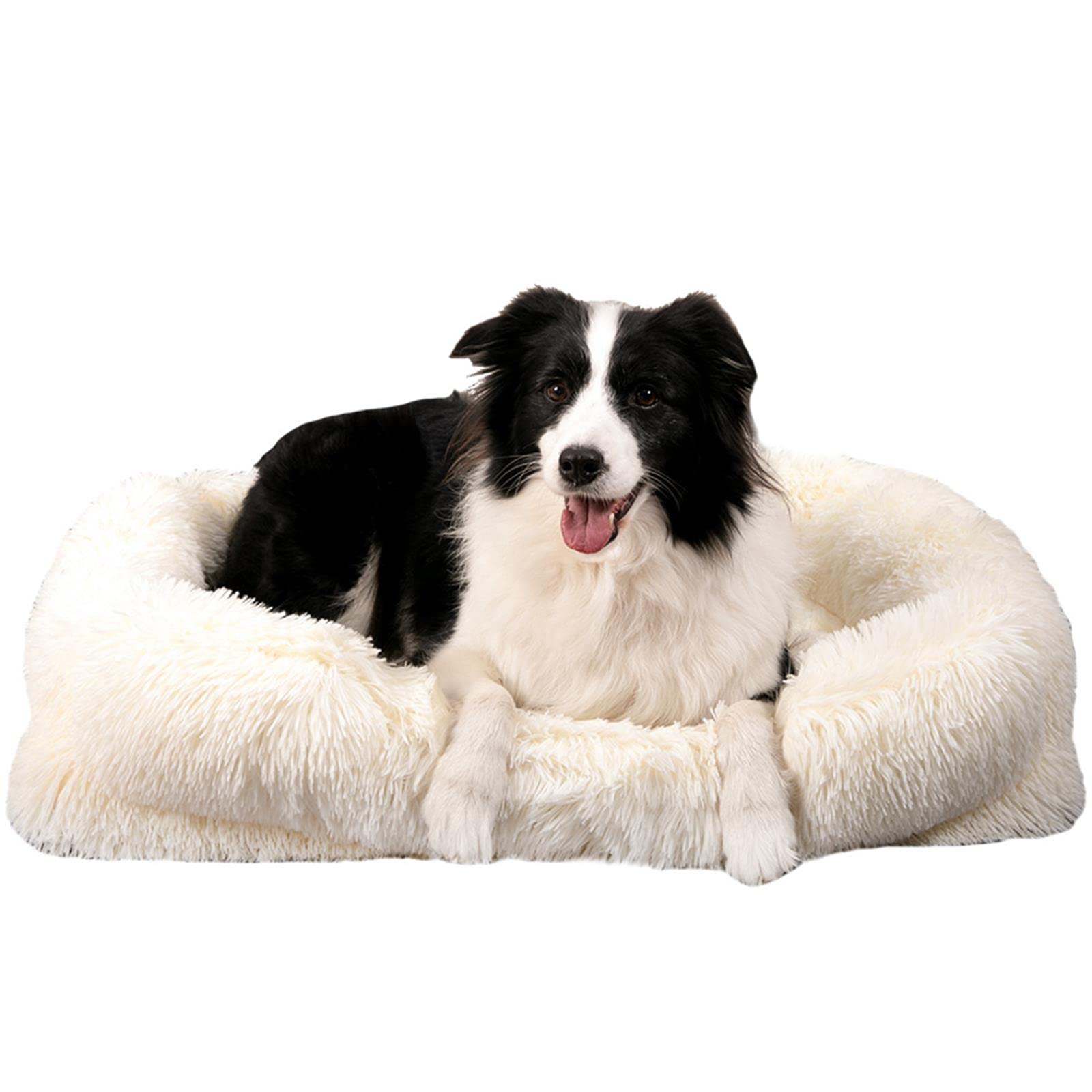 Wellyelo Large Dog Bed Cat Bed Fluffy Plush Dog Crate Beds For Large Dogs Anti-Slip Pet Bed Dog Crate Pad Sleeping Mat Machine W
