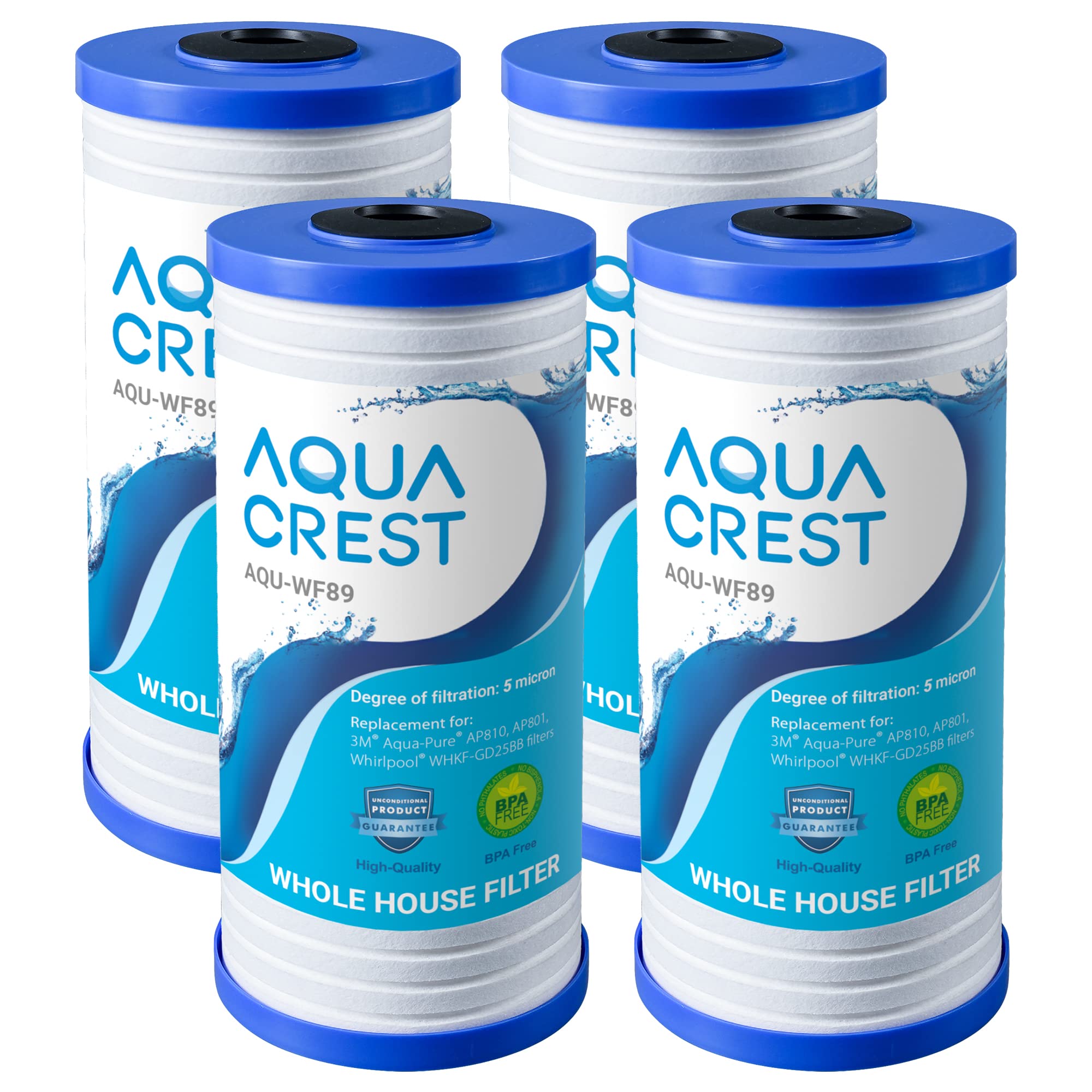 AQUA CREST AQU-WF89 Aquacrest Ap810 Whole House Water Filter, Replacement  For 3M Aqua-Pure Ap810, Ap801, Ap811, Whirlpool Whkf-Gd25Bb, Whkf-Dwhbb, 5