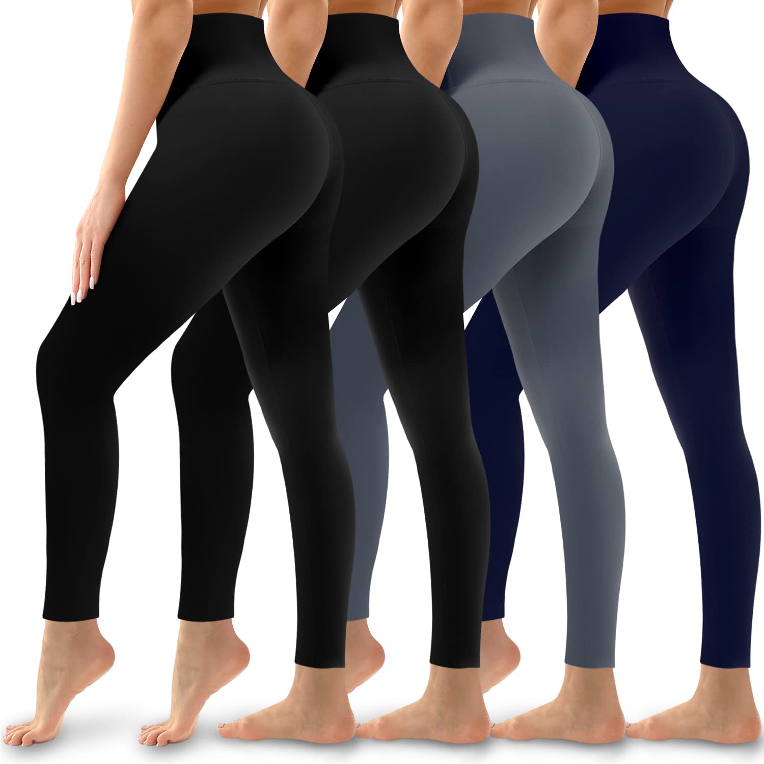 gammel Lull Barber Bluemaple 4 Pack Leggings For Women Butt Lift High Waisted Tummy Control No  See-Through Yoga Pants Workout Running Leggings