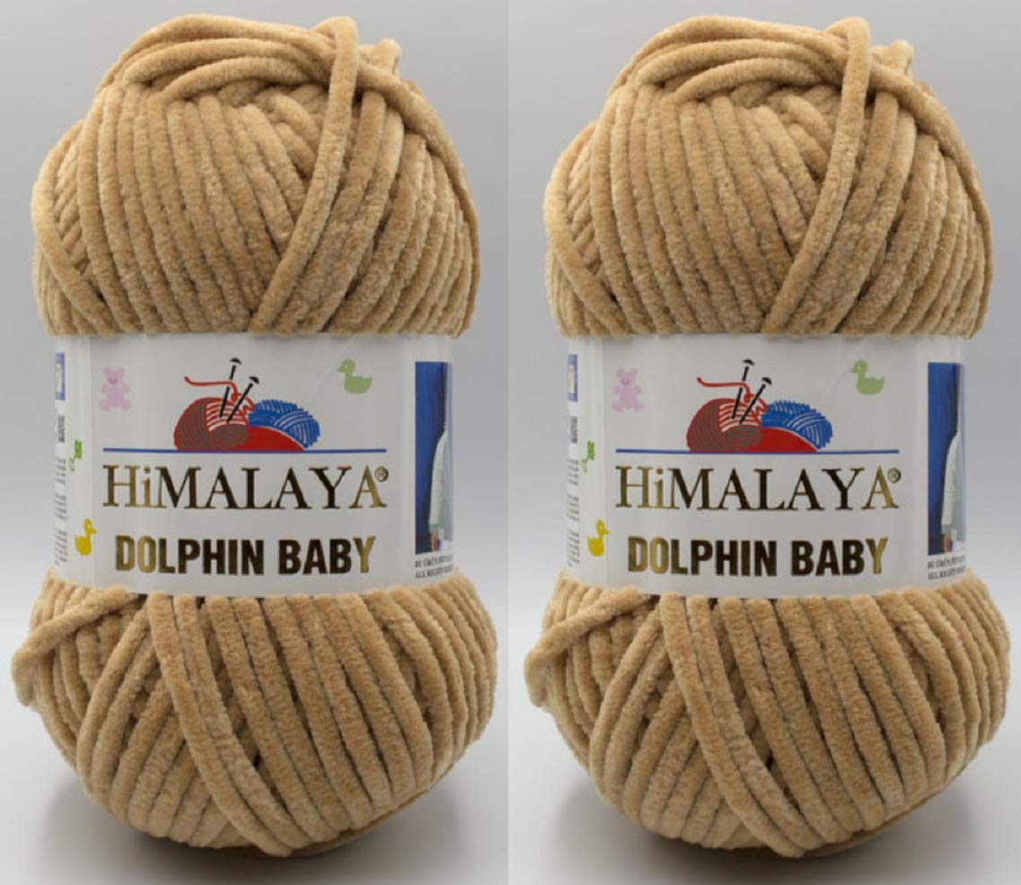 Himalaya Yarns Himalaya Dolphin Baby Yarn 100 Micropolyester Lot Of 2 Skn  264 Yards 2X100Gram Super Bulky :6 Baby Chenille Yarn (80365)