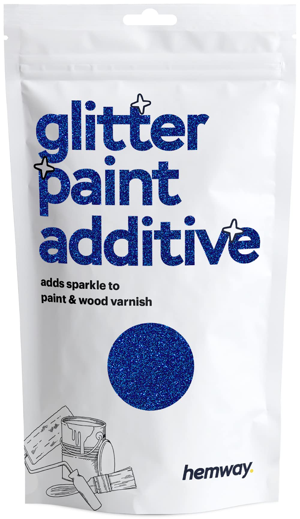 Hemway Glitter Paint Additive Glitter Crystals For Acrylic Paint, Interior  Exterior Walls, Wood, Varnish, Furniture, Matte, Glos