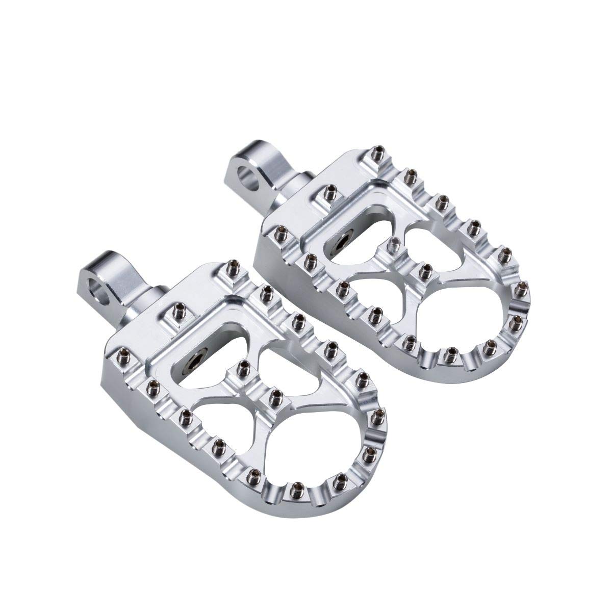 Hopider Cnc Wide Foot Pegs 360A Roating Mx Chopper Bobber Style For Harley Dyna Sportster Fatboy Iron 883,Silver