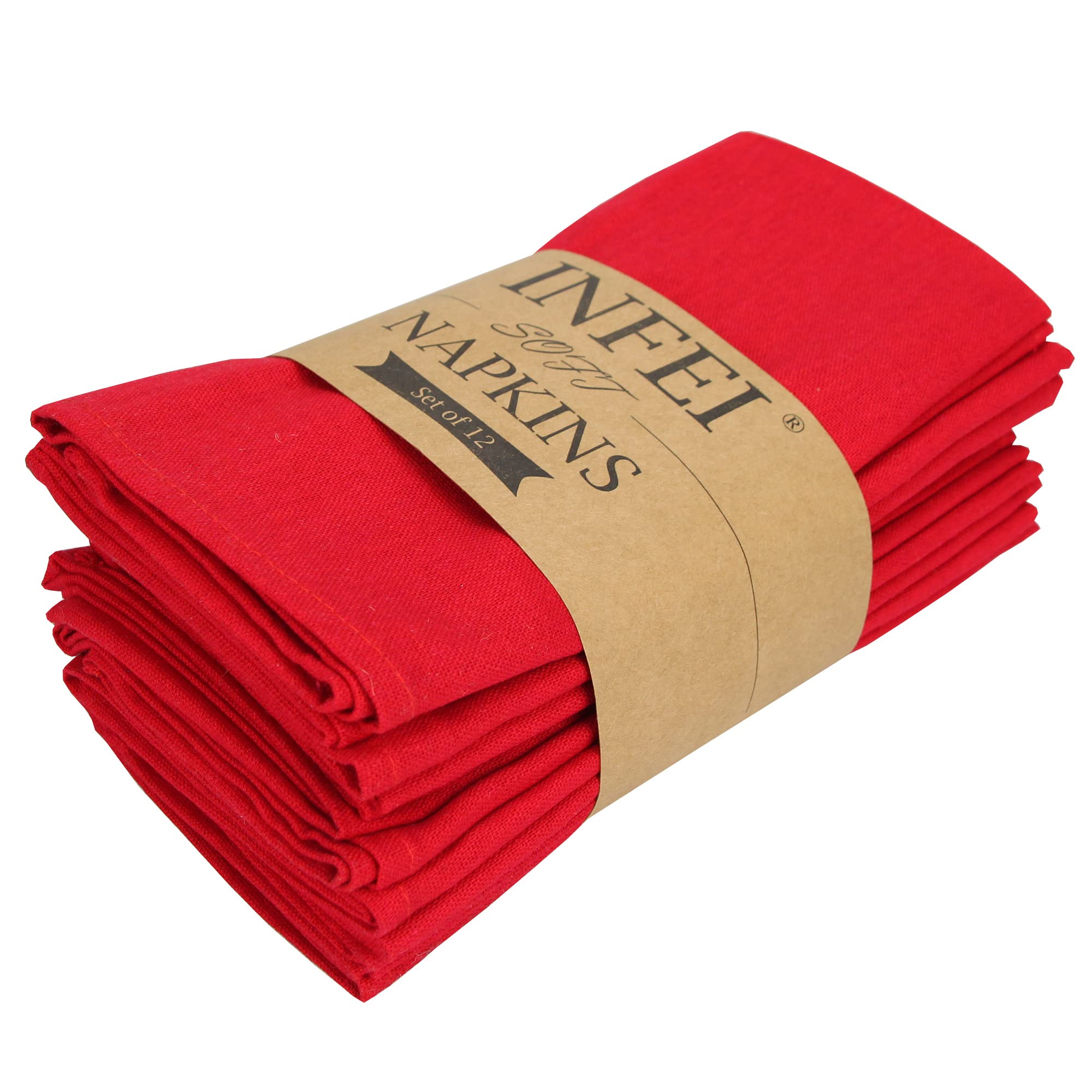 INFEI Infei Solid Color Linen Cotton Thin Dinner Cloth Napkins