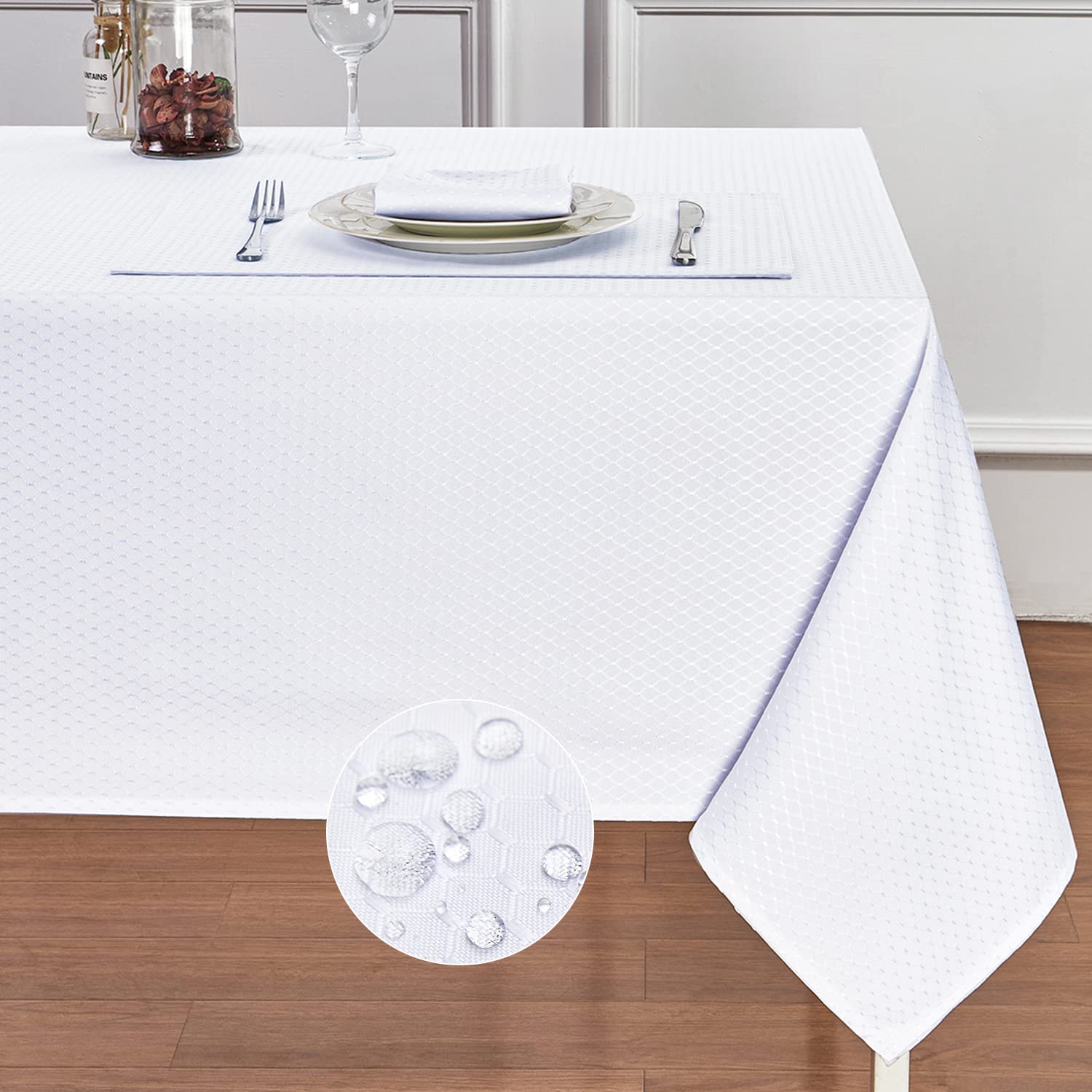Homejoy Round Rectangle Table Cloth - Stainproof Waterproof Washable  Polyester Oblong Rectangular Tablecloth, Fabric Table Cover