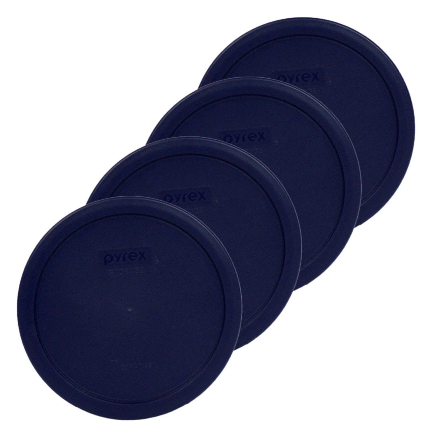 Pyrex Bundle - 4 Items: 7402-Pc 6/7-Cup Blue Plastic Food Storage Lids