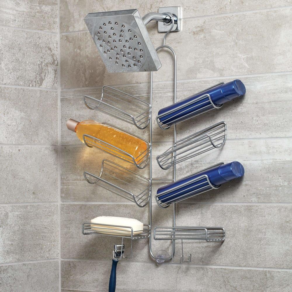 Idesign Steel Hanging Shower Caddy, The Verona Collection - 25” X 14” X 4”, Silver