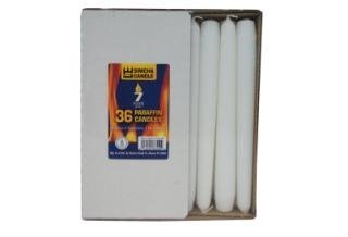 Light In The Dark White Taper Candles 8 Inch Burns 7 Hours Set Of 36