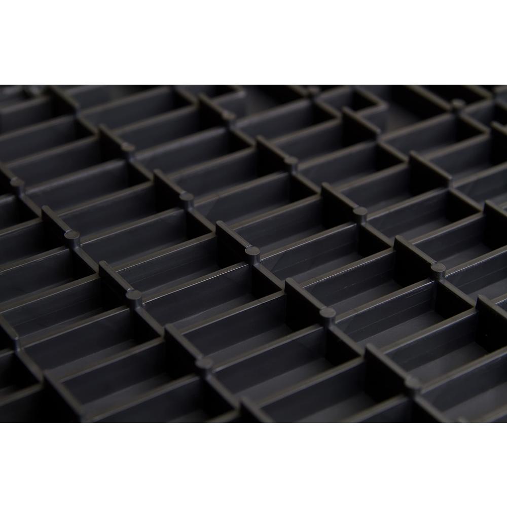 Big Floors Garagetrac Diamond, Durable Copolymer Interlocking Modular Non-Slip Garage Flooring Tile (24 Pack), Black