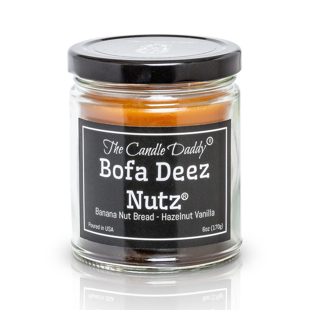 The Candle Daddy Bofa Deez Nutz- Funny- Banana Nut Bread N Hazelnut Vanilla- Scented Candle- Double Pour- 6 Ounce- 40 Hour Burn Time