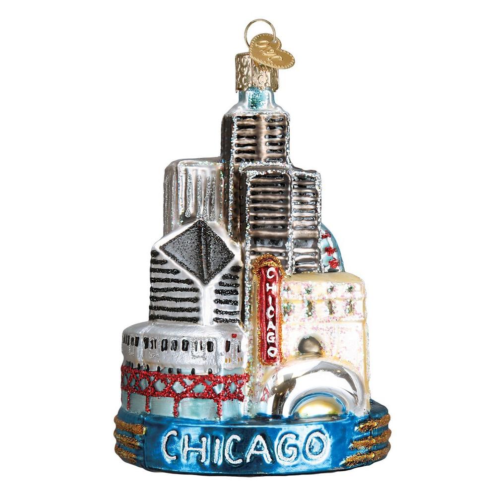 Old World Christmas Glass Blown Ornament Chicago (20091)