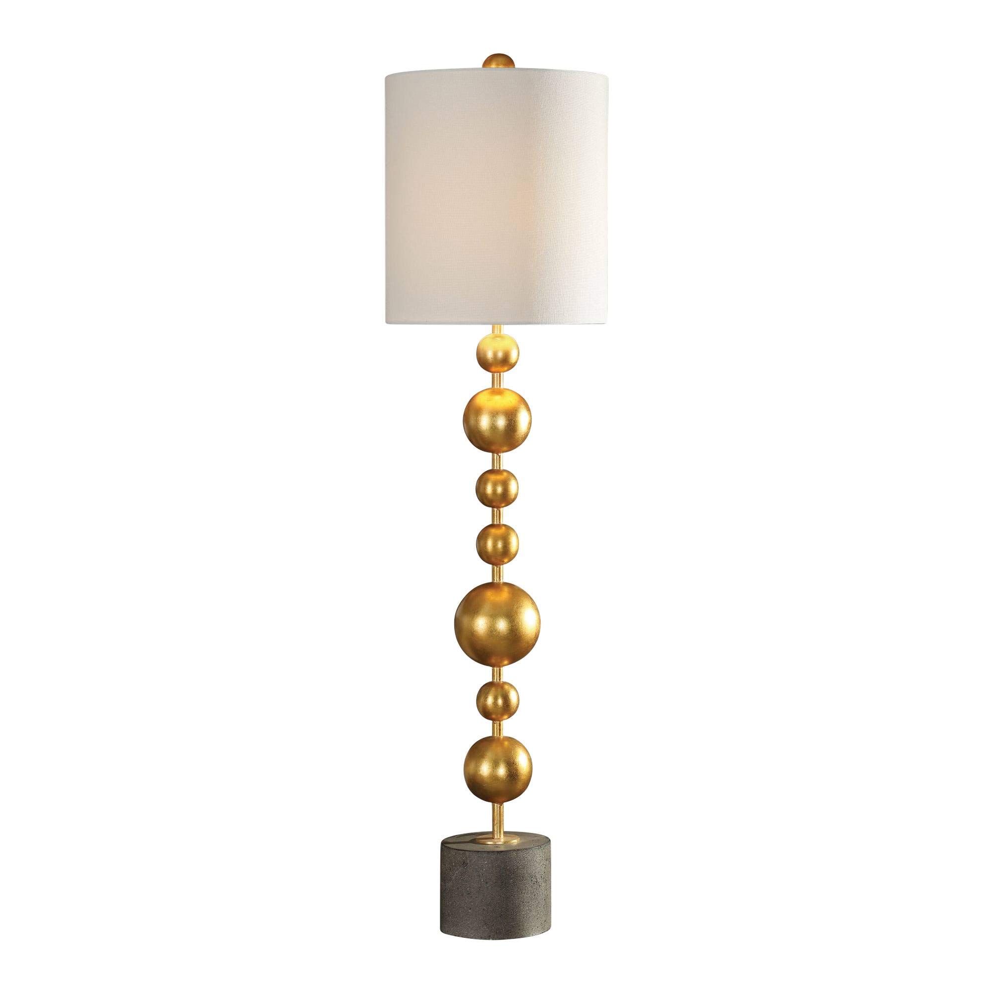 Uttermost Selim Metallic Gold Leaf Stacked Spheres Buffet Table Lamp