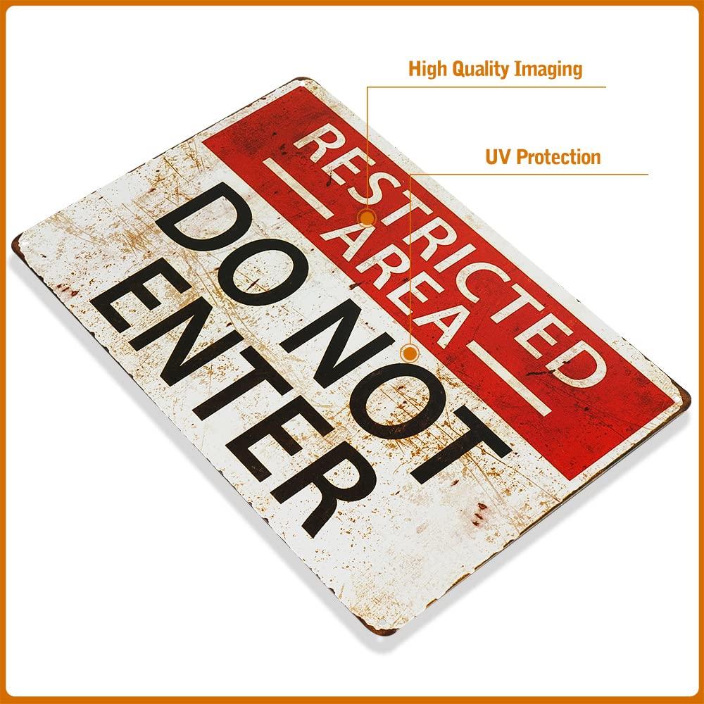 dingleiever-Restricted Area Sign -Do Not Enter Wall Art Sign 812 inch
