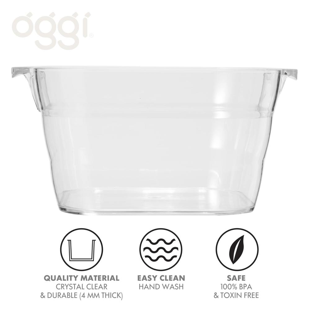 Oggi Acrylic Square Party Tub-16.75" X 14", Clear, 16.75" By 14"