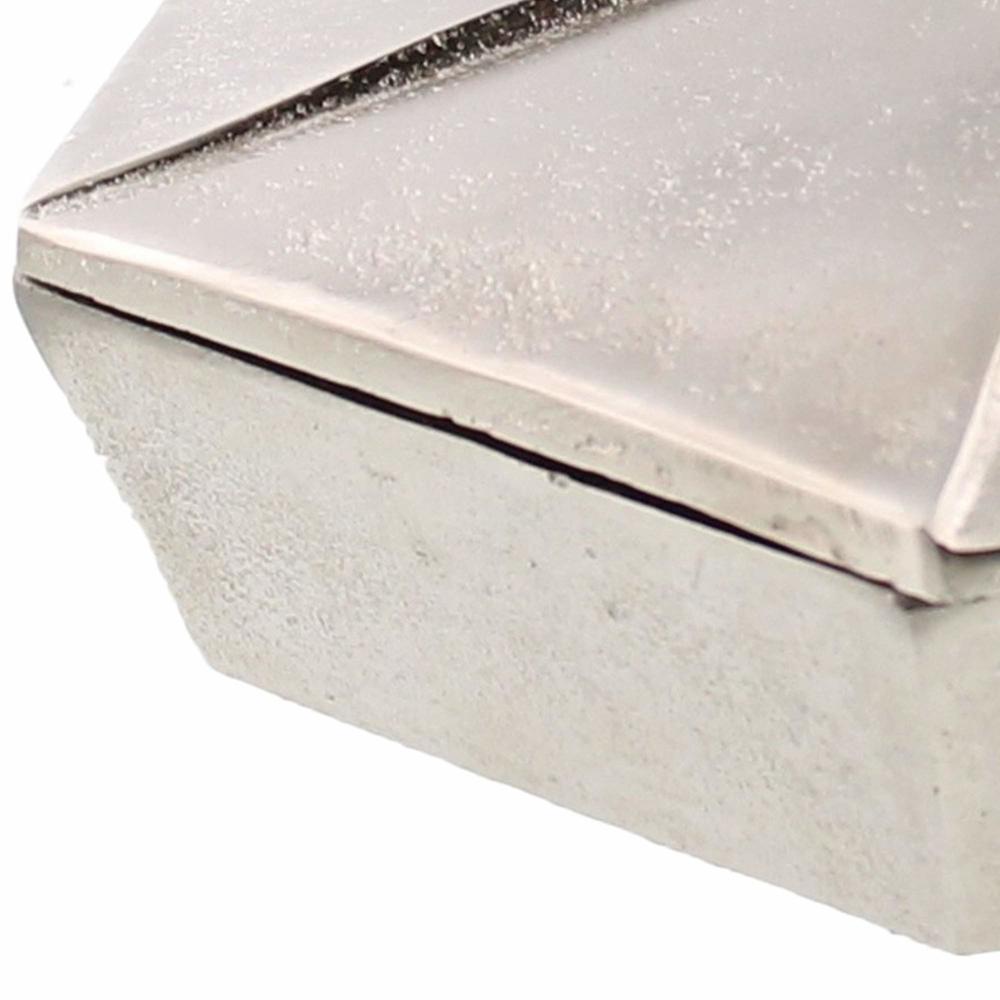 Benjara 8 Inches Origami Shaped Inspired Storage Box, Silver