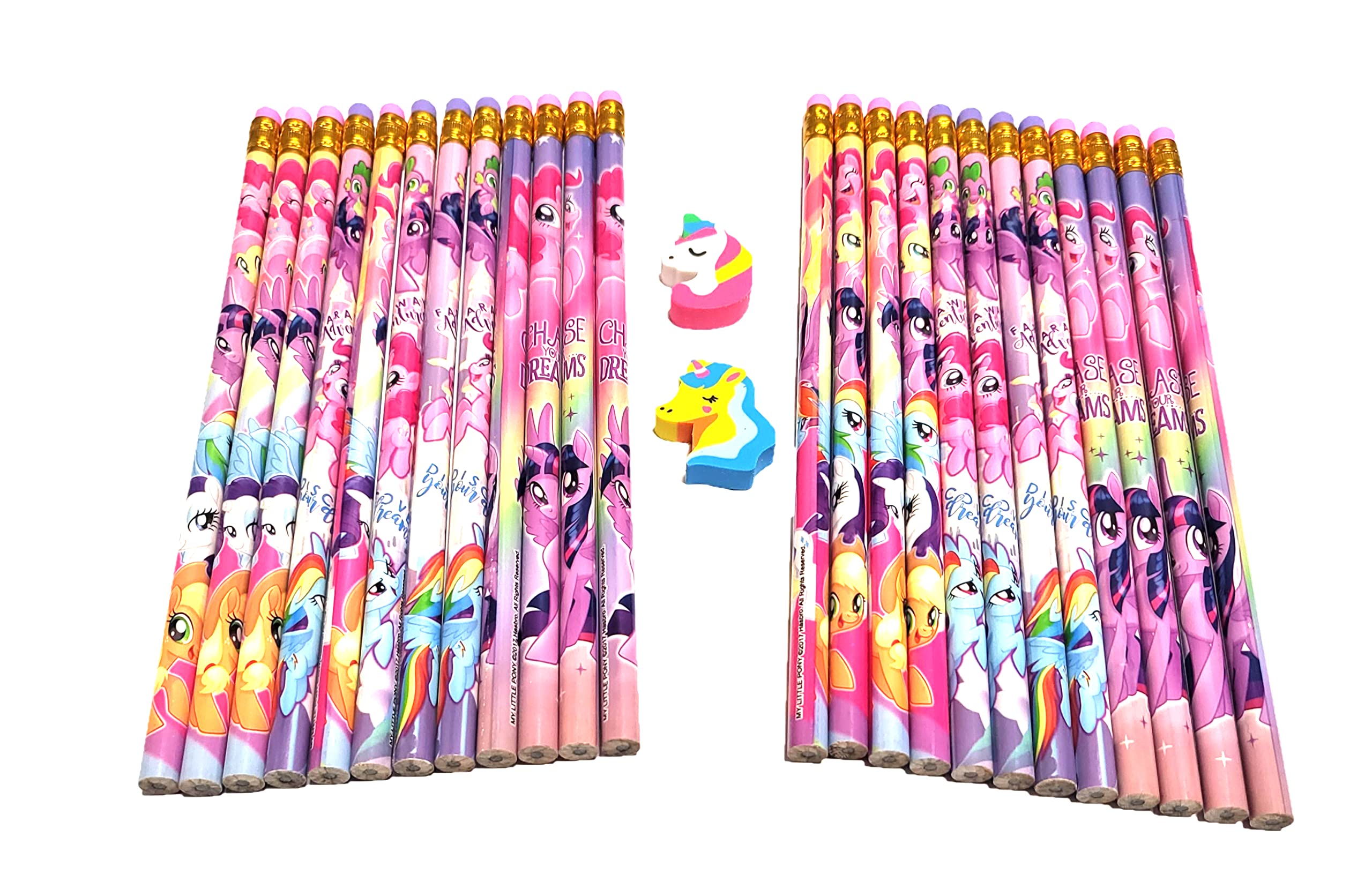 Licensed My Little P 24 Pcs My Little Pony Wood Pencils Birthday Party Favors Bag Fillers - 2 Dz