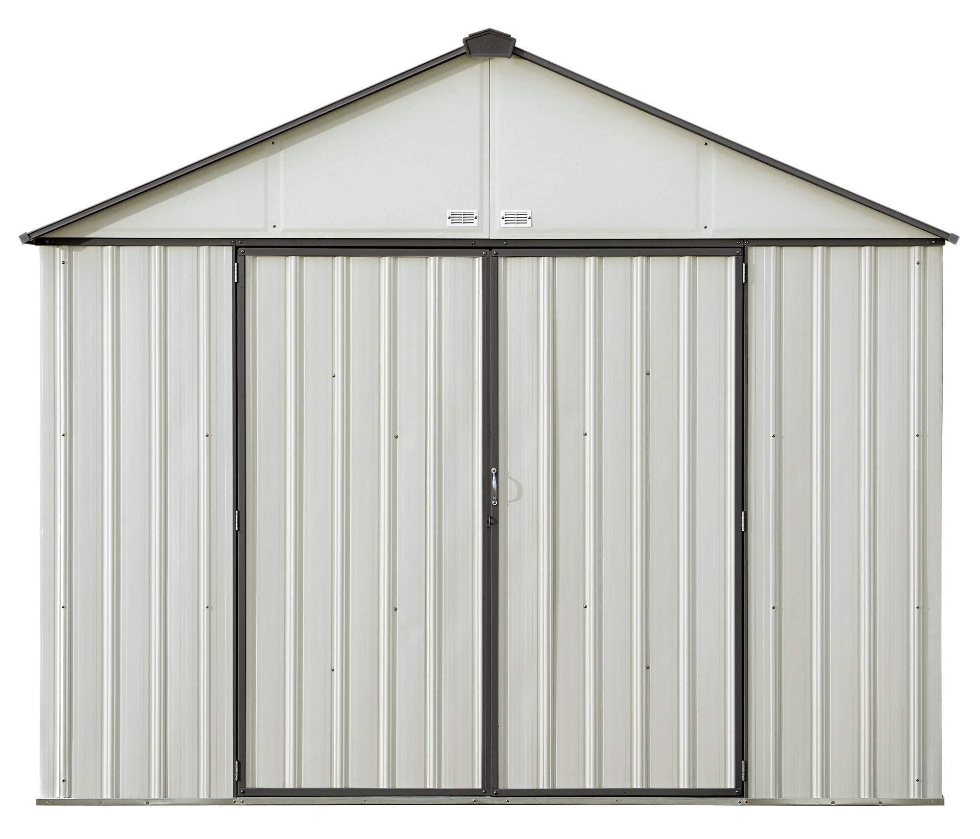 Arrow Shed Arrow 10' X 8' Ezee Shed Cream With Charcoal Trim Extra High Gable Steel Storage Shed