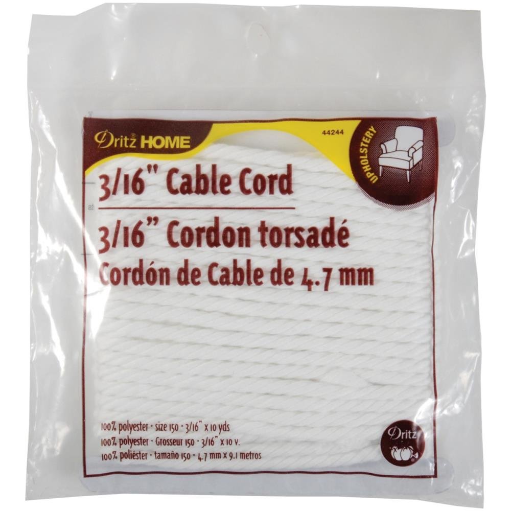 Dritz Home 44244 cable cord, 316-Inch x 10-Yards, Size 150 , White