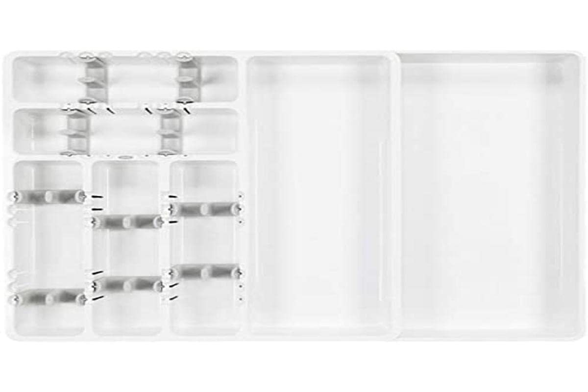 Oxo Plastic Extendable Drawer Organizer, 15.5 In, White