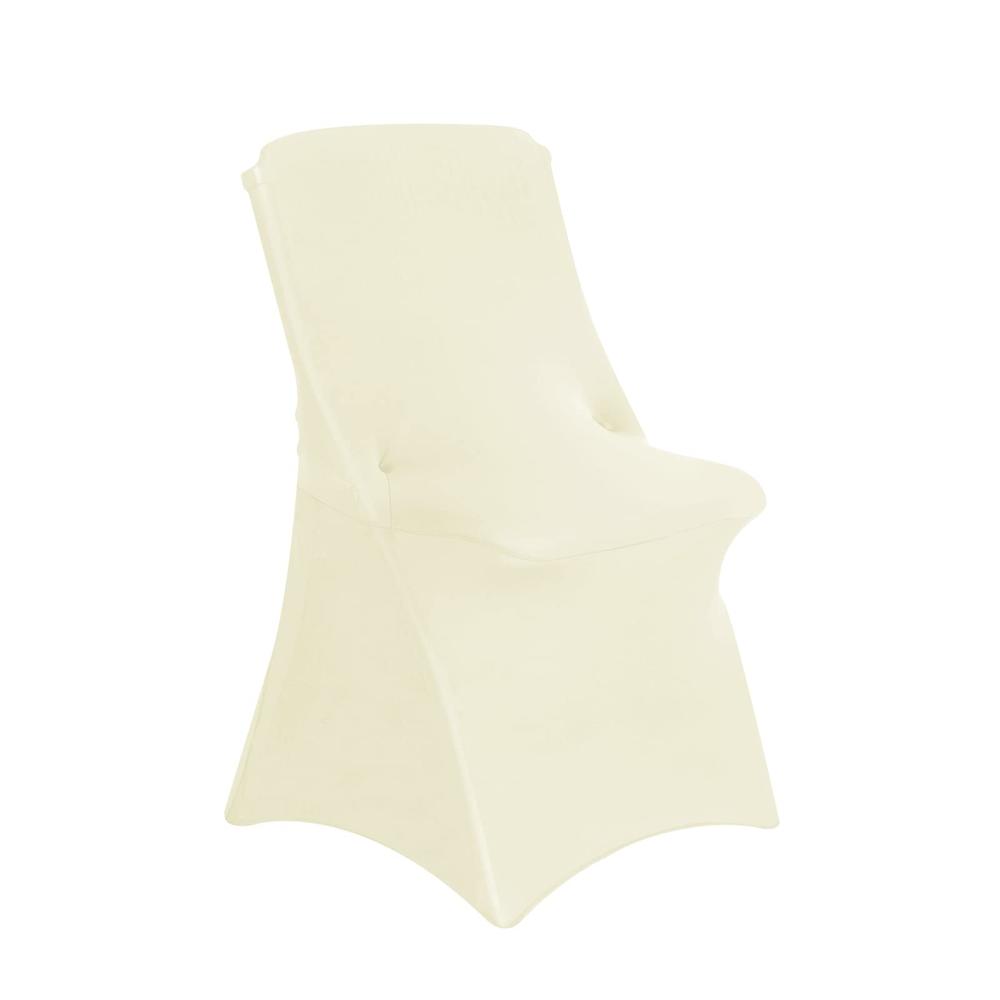 Azon Ivory 50Pcs Stretch Folding Spandex Chair Covers For Banquets, Weddings, Party And Celebration