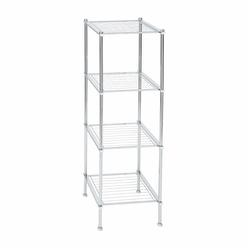 organize it all 4 tier chrome freestanding bathroom storage shelf