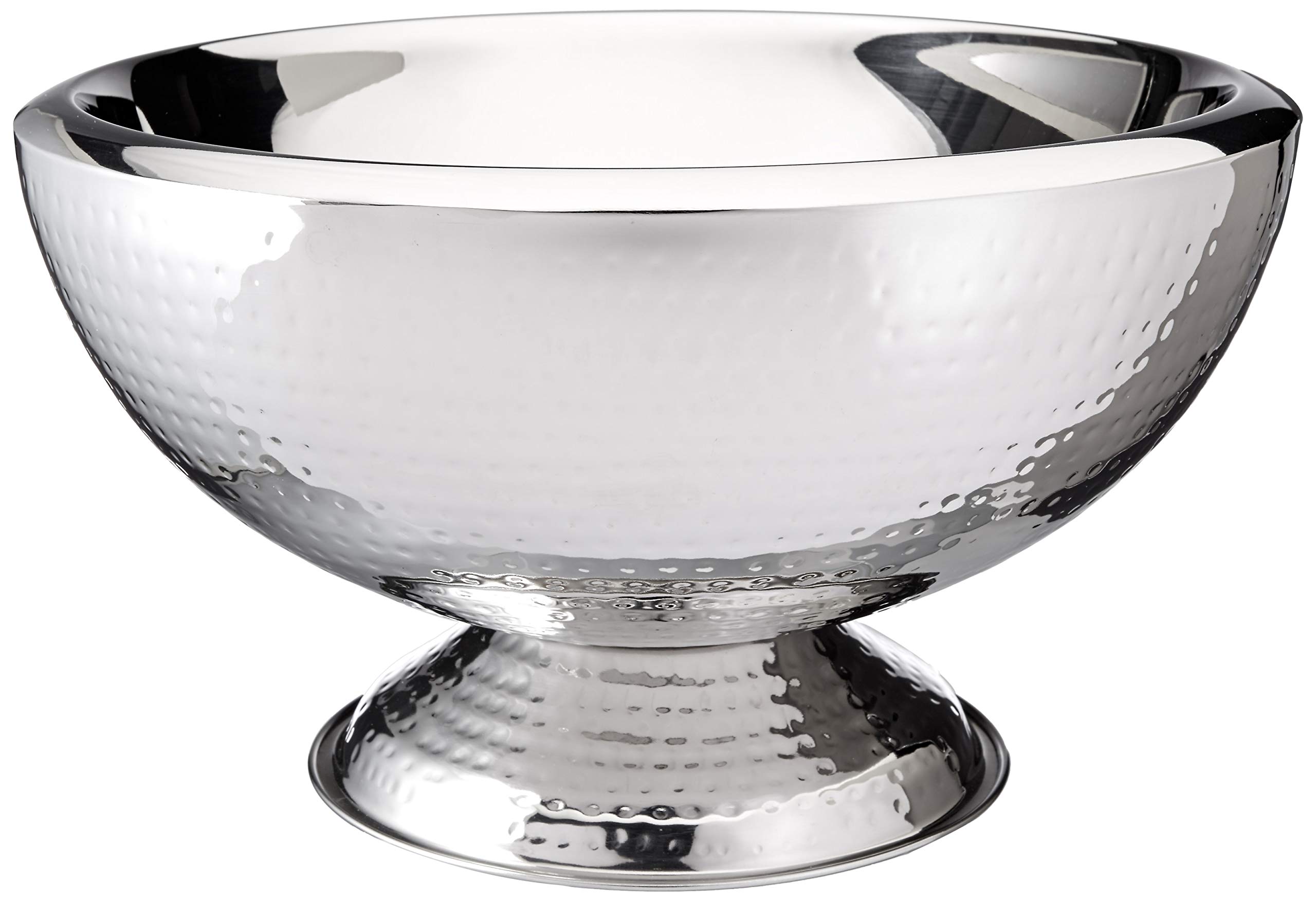 Elegant USA Elegance Hammered 3-Gallon Stainless Steel Doublewall Punch Bowl
