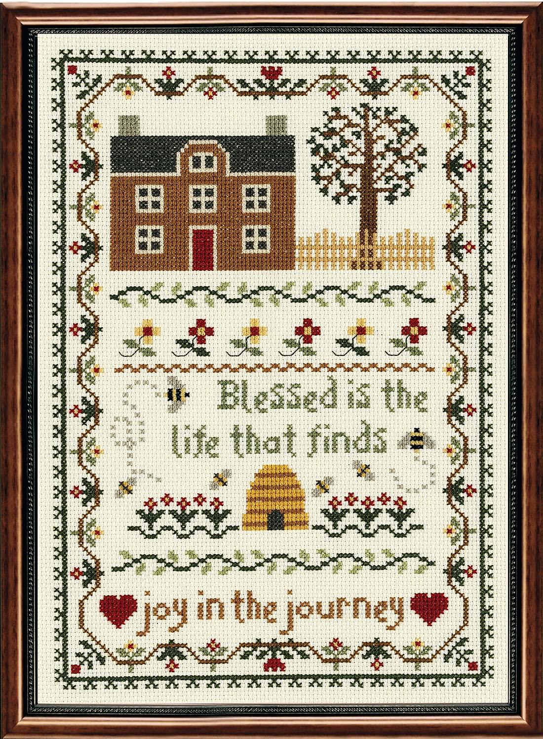 Janlynn 50222 Counted Cross Stitch Kit 7.75"X11.25", Joy In The Journey (14 Count), Blue