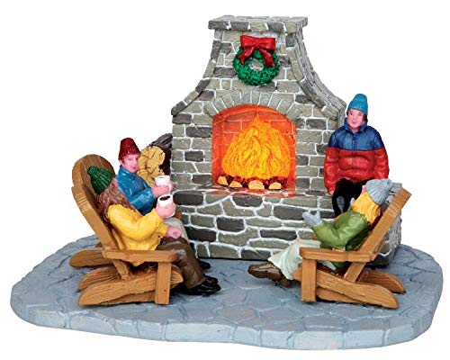 Lemax Village Collection Outdoor Fireplace Battery Operated # 44753