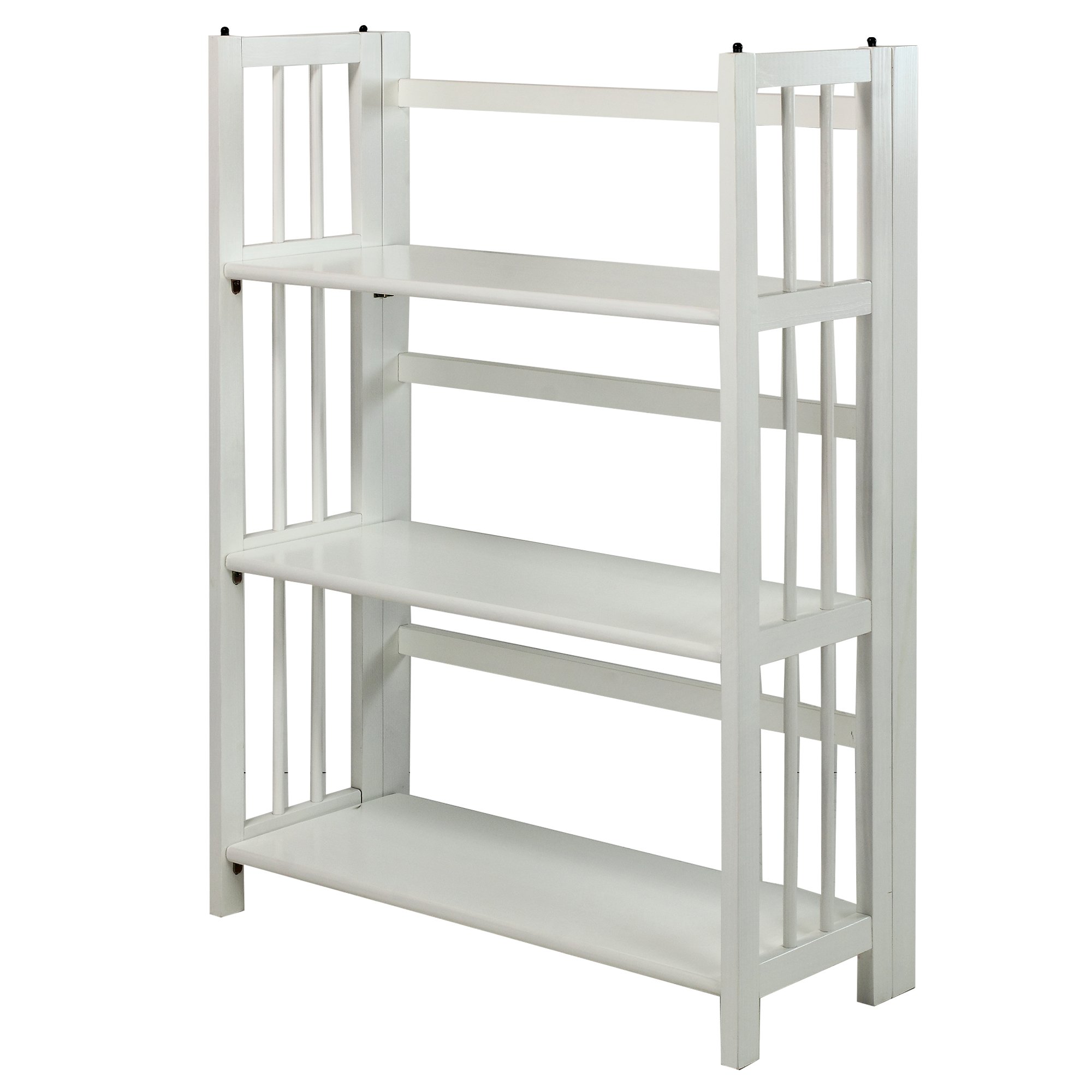 Casual Home 3-Shelf Folding Stackable Bookcase (27.5" Wide)-White