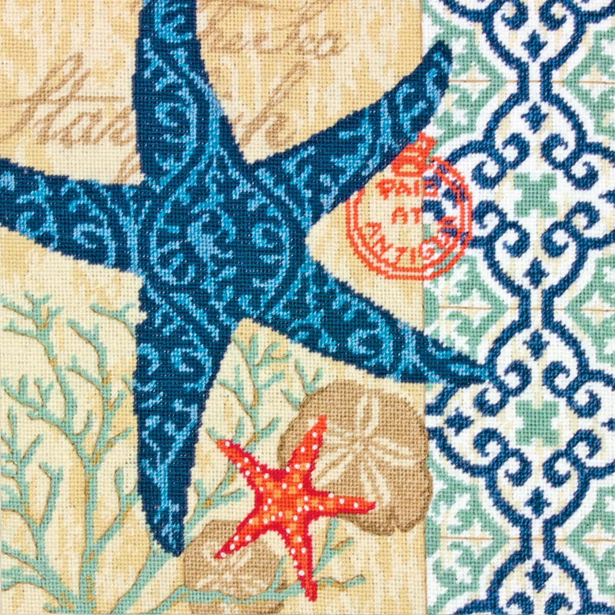 Dimensions Needlepoint Kit, Starfish Pattern, 14'' X 14''