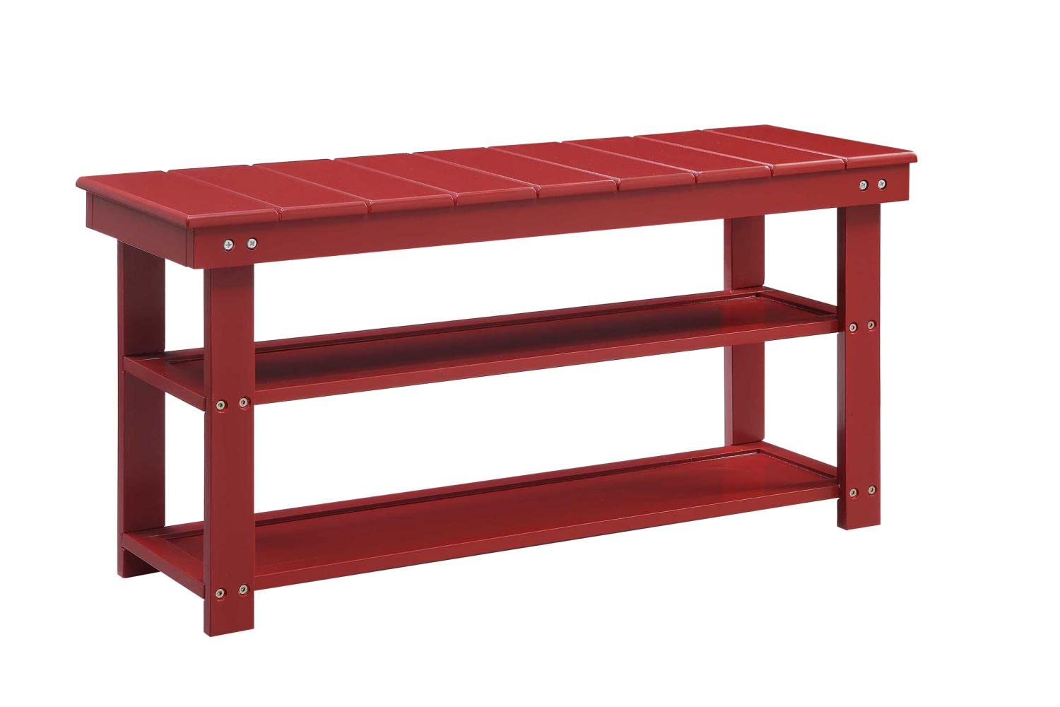 Convenience Concepts 203300CR Oxford Utility Mudroom Bench, Cranberry Red - 35 x 12 x 17 in.