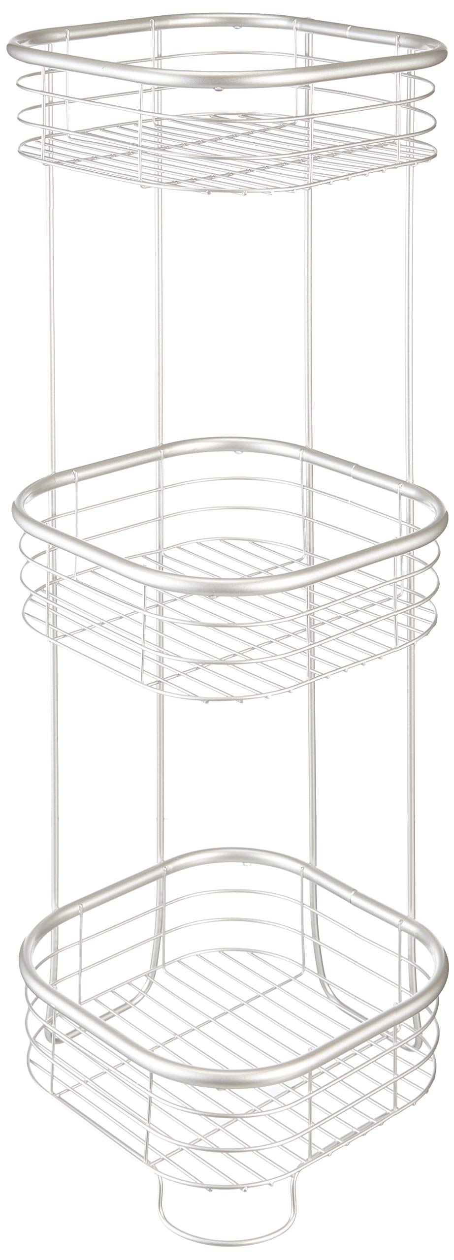 Idesign Standing Shower Caddy Organizer, The Forma Collection - 9.5" X 9.5" X 26.25", Satin Silver