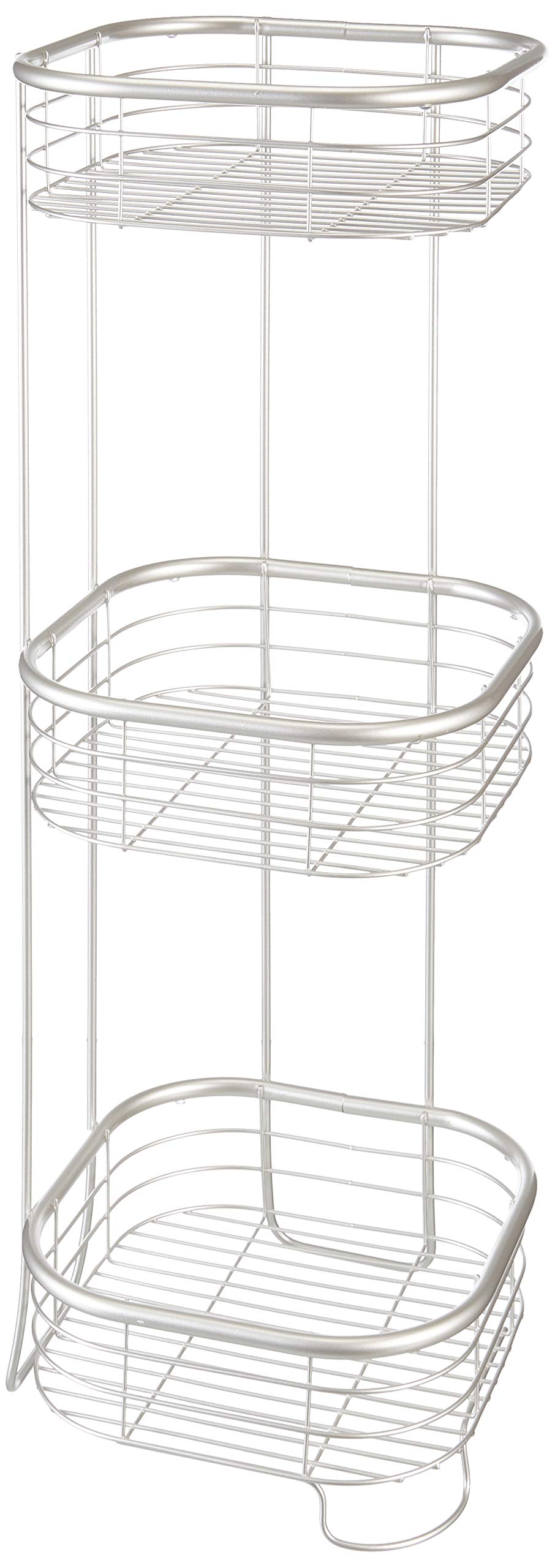 Idesign Standing Shower Caddy Organizer, The Forma Collection - 9.5" X 9.5" X 26.25", Satin Silver