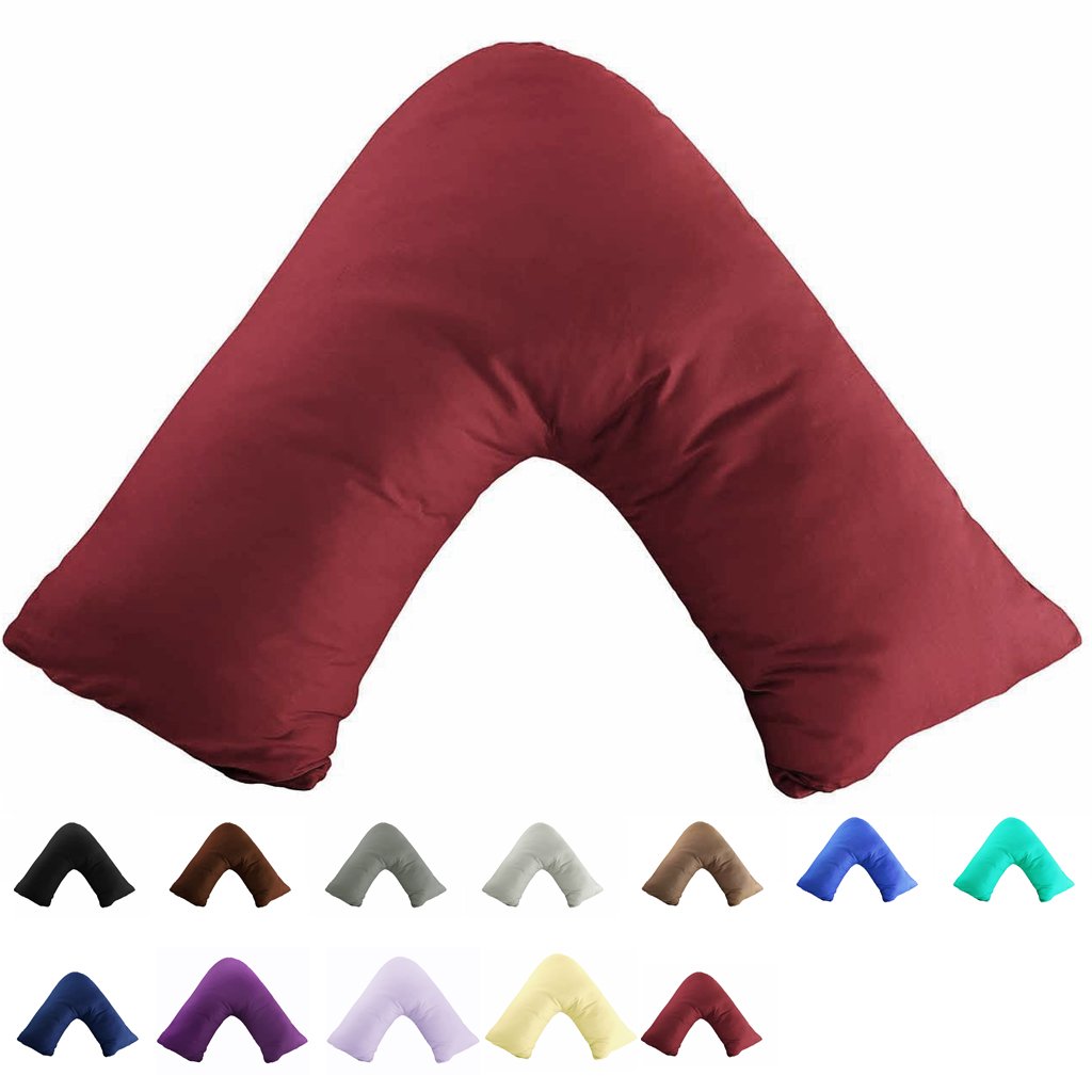TAOSON 100% cotton 300 Thread count Soild Envelope Style V ShapedTriBoomerang Standard Pillow case cushion cover Only cover No I
