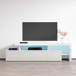 Meble Furniture Indisio TV Stand for TVs up to 70, Modern High gloss 73 Entertainment center, TV Media console with Storage cabi