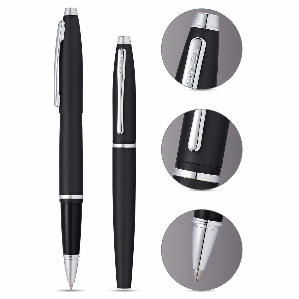 cross calais Refillable gel Ink Rollerball Pen, Medium Rollerball, Includes Premium gift Box - Matte Black