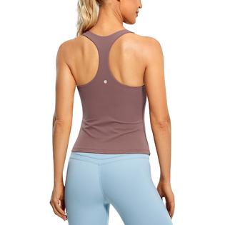 CRZ YOGA cRZ YOgA Butterluxe Workout Tank Tops for Women Built in Shelf  Bras Padded - Racerback Athletic Spandex Yoga camisole Mauve Smal