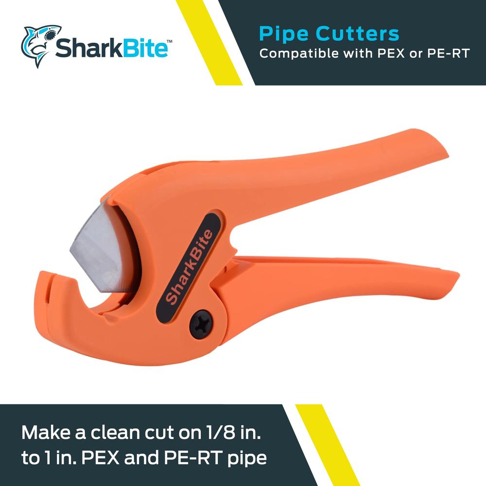 SharkBite Pipe cutter Tool, cuts 14 to 1 Inch Pipe, Orange Handles, Plumbing Fittings, PEX, PE-RT, U701