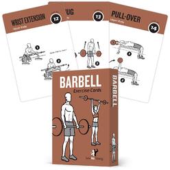 NewMe Fitness Barbell Workout cards, Instructional Fitness Deck for Women & Men, Beginner Fitness guide to Training Exercises at