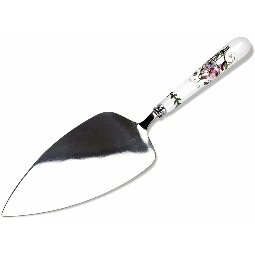 Portmeirion Botanic garden cake Server with Floral Motif Stainless Steel cake Knife with Porcelain Handle cake cutter for Weddin
