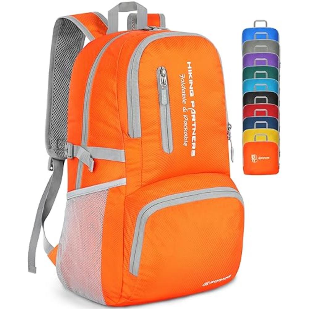 ZOMAKE Lightweight Packable Backpack - 35L Light Foldable Hiking Backpacks Water Resistant collapsible Daypack for Travel(Orange
