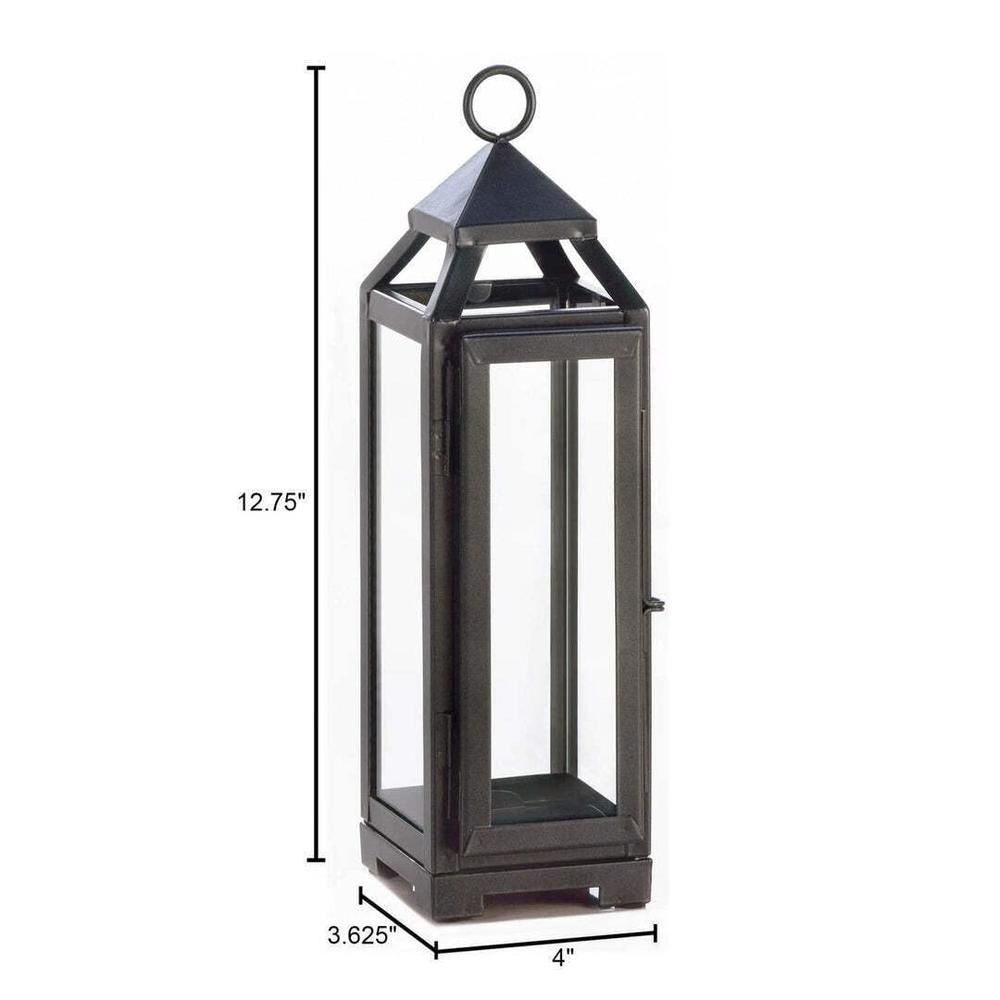 Zings & Thingz 57073910 Tall and Lean contemporary Lantern, Black